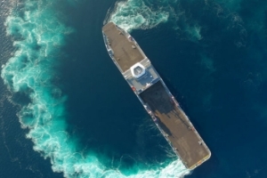 seaspan ferry turning in a circle overhead view