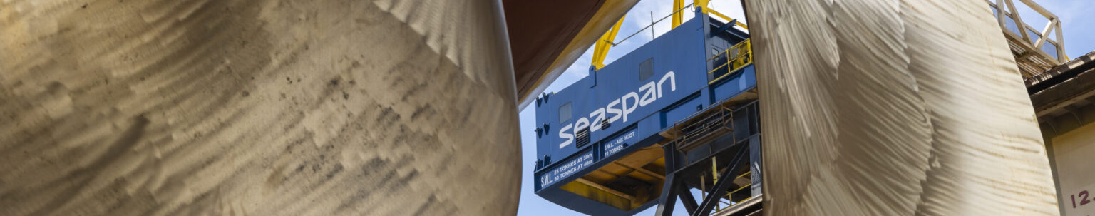 seaspan crane seen through propeller