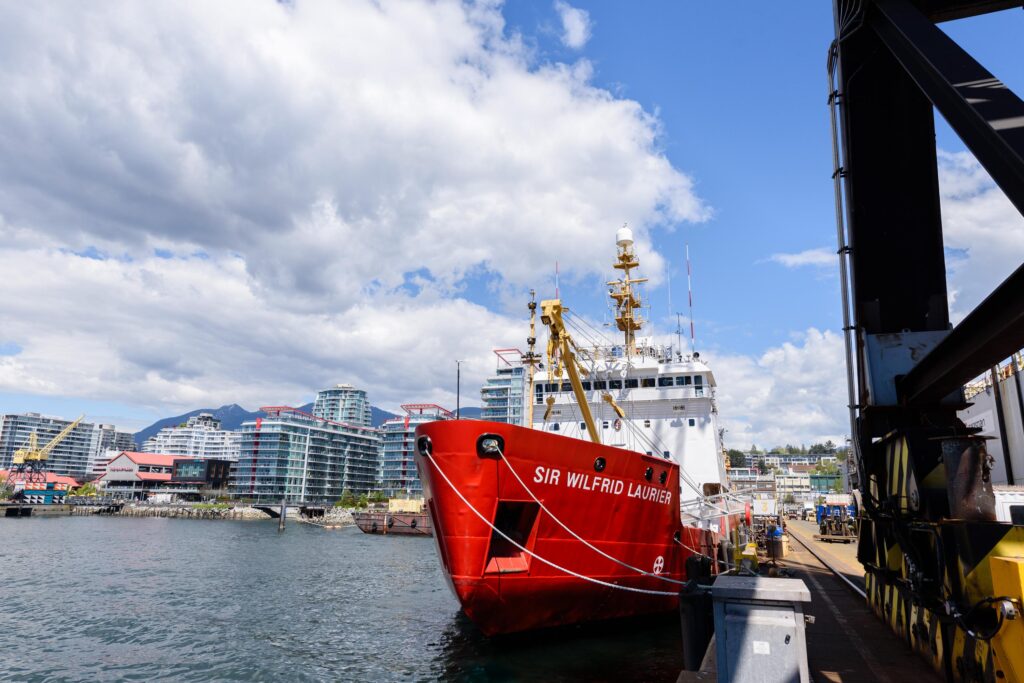 CCGS Sir Wilfrid Laurier docked at Vancouver Drydock
