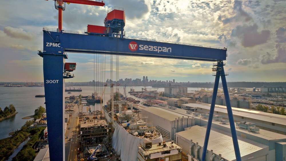 joint support ships under construction underneath big blue