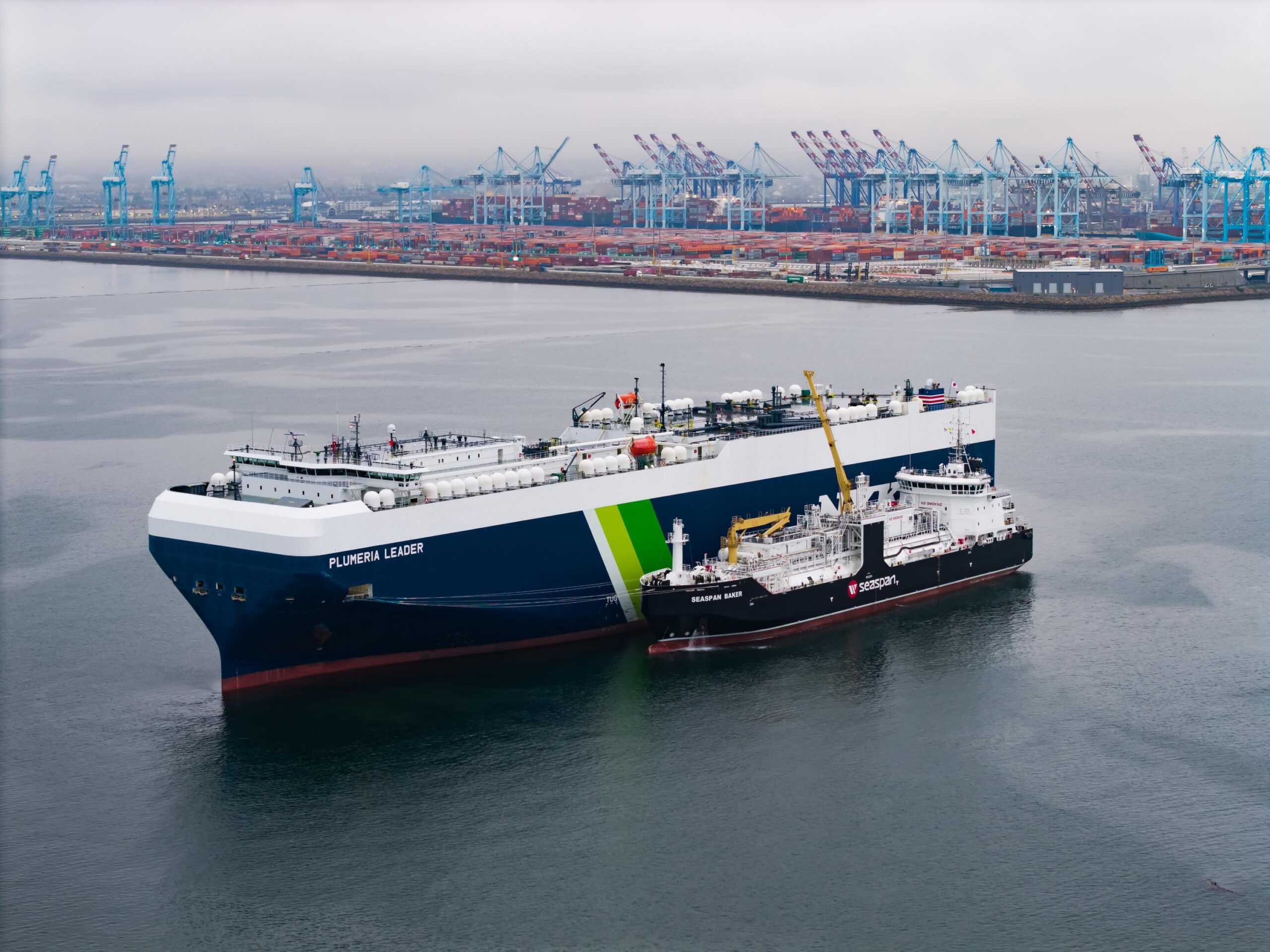 Seaspan Baker refueling ship in Port of Long Beach