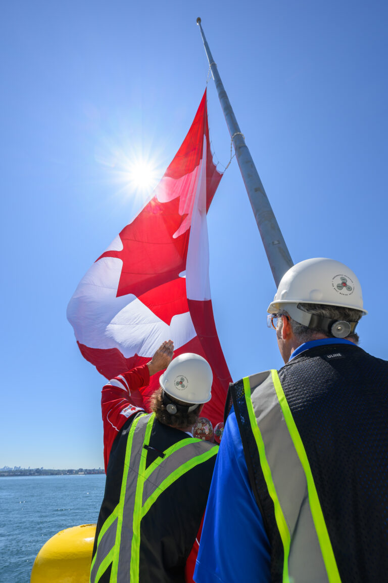 Canadian Flag Raised at Vancouver Shipyards - Seaspan