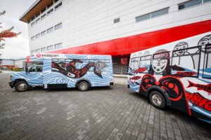 Two EV Shuttles at Seaspan's Vancouver Shipyards 