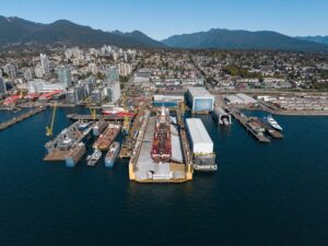 overhead view, vancouver drydock looking north