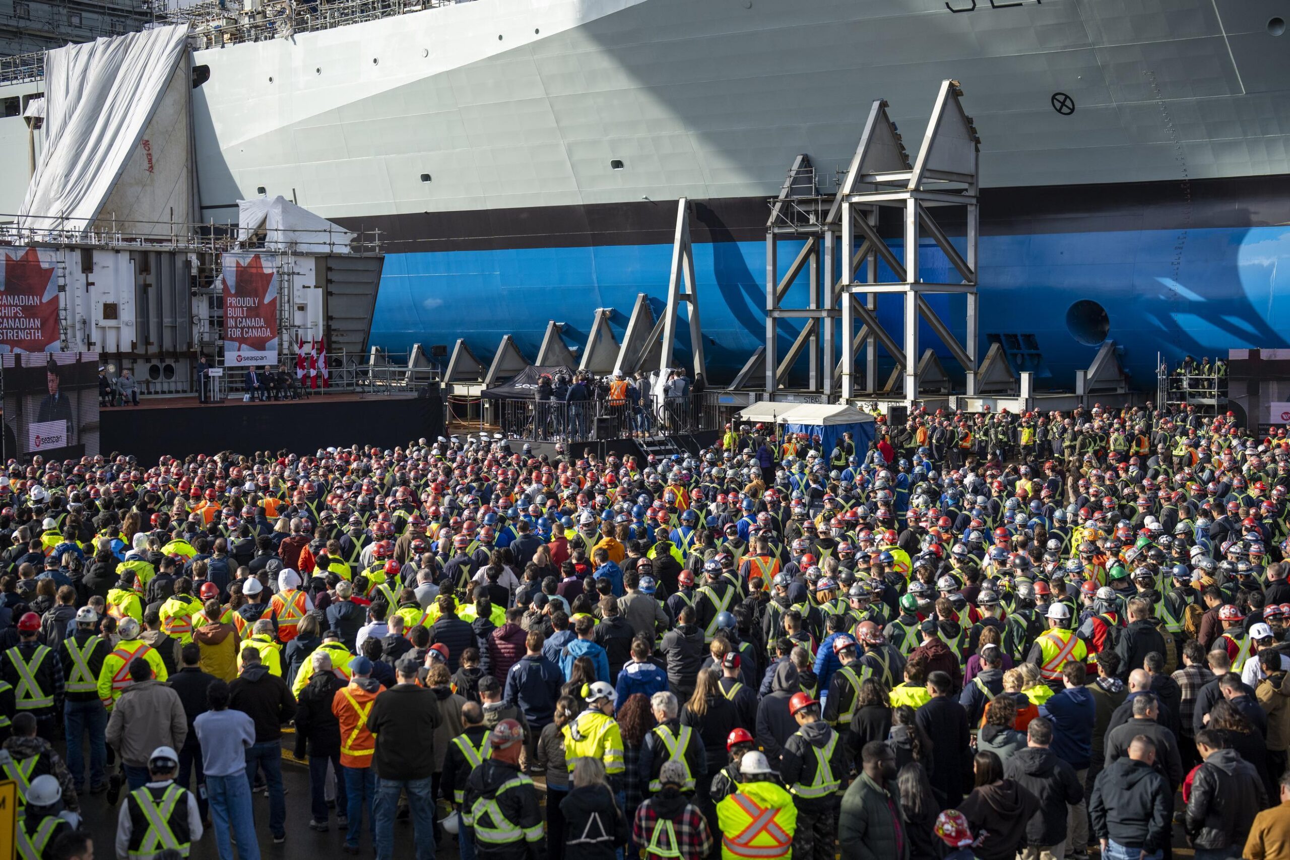 Seaspan Shipyards hosts ceremonial keel laying for the future flagship icebreaker of the Canadian Coast Guard