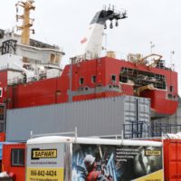 A Safway trailer at the Vancouver Shipyard