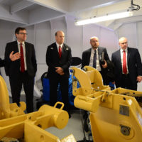 The Honourable Jonathan Wilkinson tours the CCGS Sir John Franklin with officials from the Canadian Coast Guard and Seaspan Shipyards.